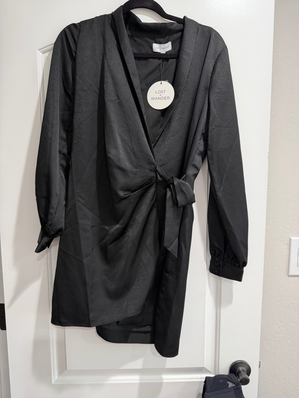 Lost + Wander Black Wrap Mini with Side Tie